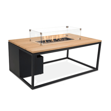 Cosi Fires - Table brasero Cosiloft noir / teck (120cm)