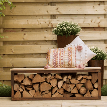 Banc de rangement pour bois RedFire Tyr 120 cm