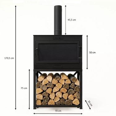 VIK - LUX Brasero de table noir