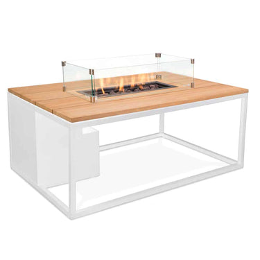 Cosi Fires - Table brasero Cosiloft blanc / teck (120cm)