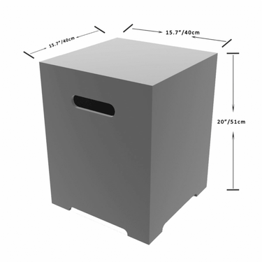 Elementi - Cache-bouteille de gaz carré gris effet béton