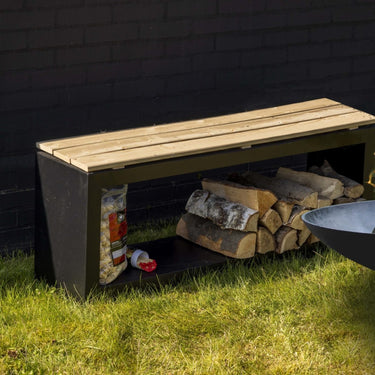 Banc avec rangement pour bois rectangulaire - Esschert Design