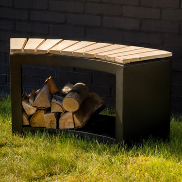 Banc avec rangement pour bois incurvé - Esschert Design
