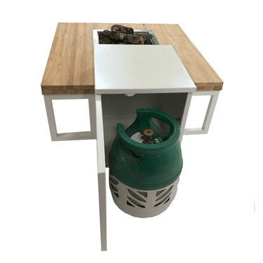 Enjoyfires - Table brasero Ambiance blanc-teck