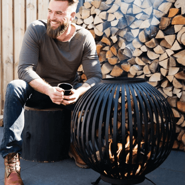 Brasero Sphère Zébrures Noir - Esschert Design