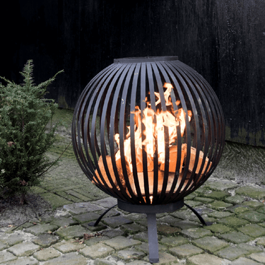 Brasero Sphère Zébrures Noir - Esschert Design