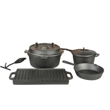 Set de cuisson 5 pièces pour feu de camp - Dutch Oven - Esschert Design
