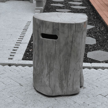 Elementi - Cache-bouteille de gaz souche d'arbre gris