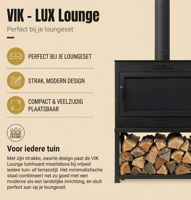 VIK - LUX Lounge foyer de jardin noir (pour à côté d'un salon de jardin)