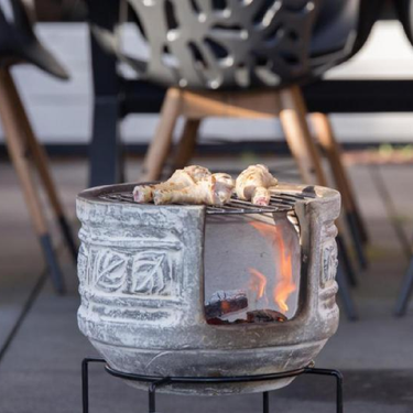RedFire - Foyer d'extérieur Acopulco en argile avec grille de cuisson