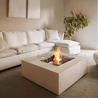 EcoSmart Fire - Base 40 teak vuurtafel