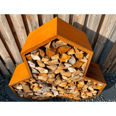 Ruigg - Rangement Bois Triangulaire Acier Corten petit