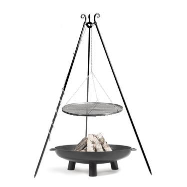 CookKing - Trépied 180 cm avec grille en acier 60 cm