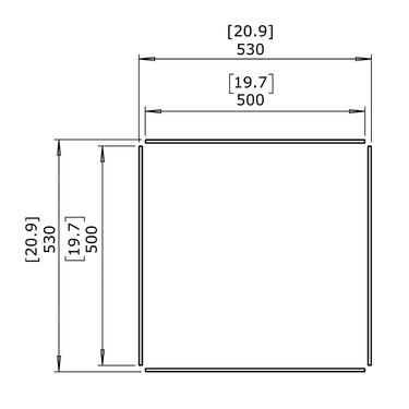EcoSmart Fire - pare-vent ignifuge carré 53 cm
