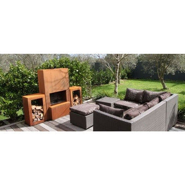 GardenmaxX - Rangement de bois en acier Corten Woodbox