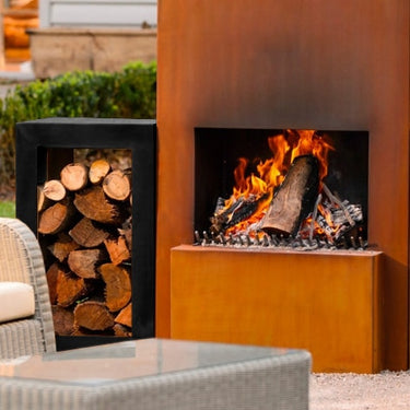 GardenmaxX - Woodbox Rangement à bois Noir