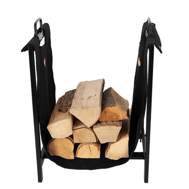 Sac de bûches noir avec support - Esschert Design