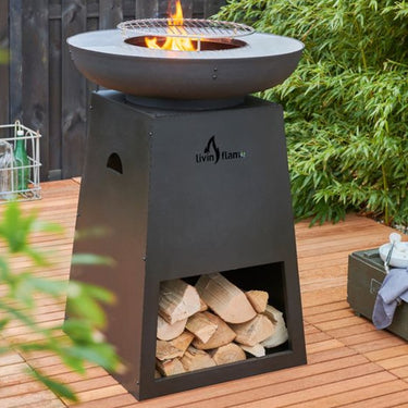 Livin' Flame - Brasero Milton avec plaque de cuisson