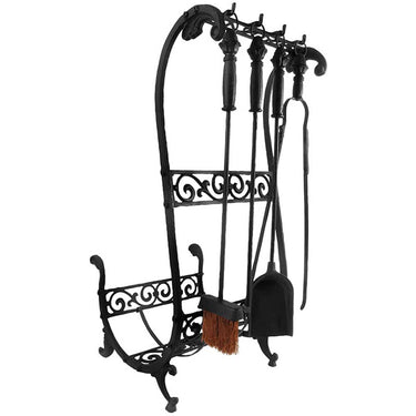 Esschert Design - Set de cheminée de jardin avec support à bûches