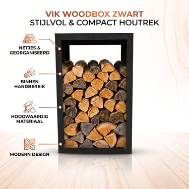 VIK – Woodbox (rangement à bois) – Noir (couleur mate)