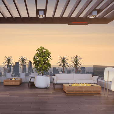 EcoSmart Fire - Wharf 65 teak vuurtafel